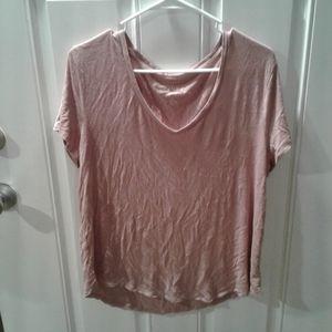Aeropostale Soft Mauve V-Neck T-Shirt (XL)